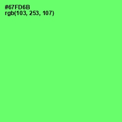 #67FD6B - Screamin' Green Color Image