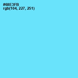 #68E3FB - Turquoise Blue Color Image