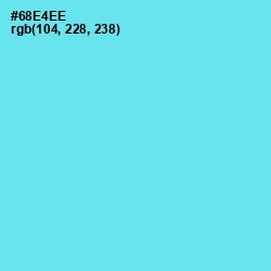 #68E4EE - Turquoise Blue Color Image
