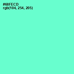 #68FECD - Aquamarine Color Image