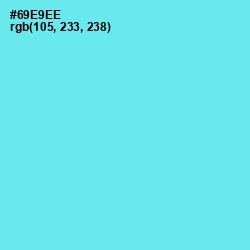 #69E9EE - Turquoise Blue Color Image