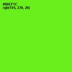 #69EF1C - Bright Green Color Image