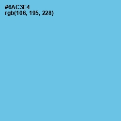 #6AC3E4 - Aquamarine Blue Color Image