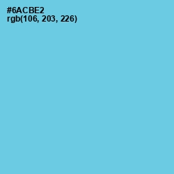 #6ACBE2 - Aquamarine Blue Color Image