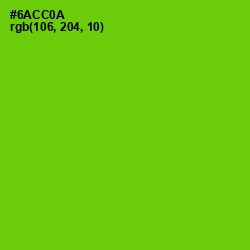 #6ACC0A - Bright Green Color Image