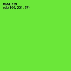 #6AE739 - Bright Green Color Image