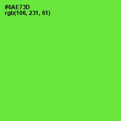 #6AE73D - Bright Green Color Image