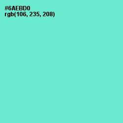 #6AEBD0 - Aquamarine Color Image