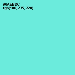 #6AEBDC - Aquamarine Color Image