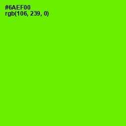 #6AEF00 - Bright Green Color Image