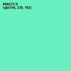 #6AEFC0 - Aquamarine Color Image