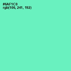 #6AF1C0 - Aquamarine Color Image