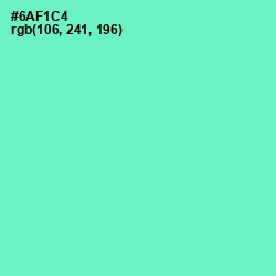 #6AF1C4 - Aquamarine Color Image