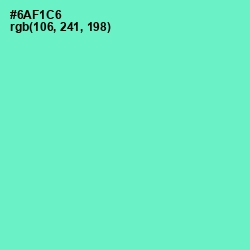 #6AF1C6 - Aquamarine Color Image