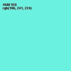 #6AF1E0 - Turquoise Blue Color Image