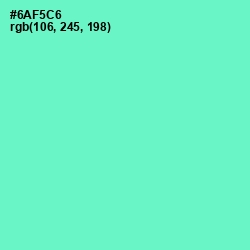 #6AF5C6 - Aquamarine Color Image