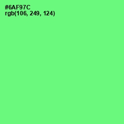 #6AF97C - Screamin' Green Color Image