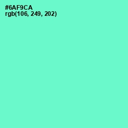 #6AF9CA - Aquamarine Color Image