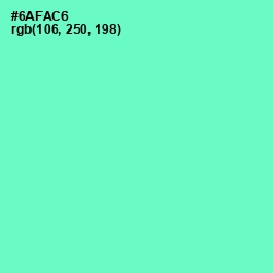 #6AFAC6 - Aquamarine Color Image