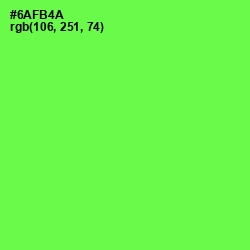 #6AFB4A - Screamin' Green Color Image