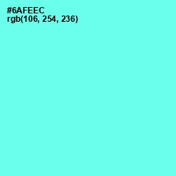 #6AFEEC - Aquamarine Color Image