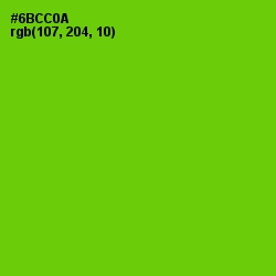 #6BCC0A - Bright Green Color Image
