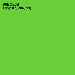 #6BCE3B - Bright Green Color Image