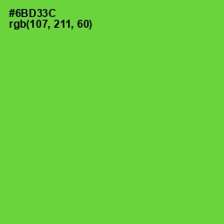 #6BD33C - Bright Green Color Image