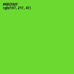 #6BD92F - Bright Green Color Image