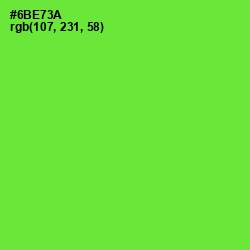 #6BE73A - Bright Green Color Image