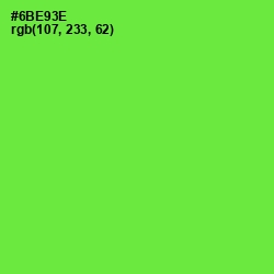 #6BE93E - Bright Green Color Image