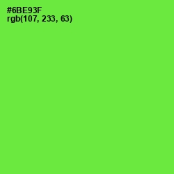 #6BE93F - Bright Green Color Image