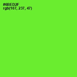 #6BED2F - Bright Green Color Image