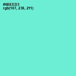 #6BEED3 - Aquamarine Color Image