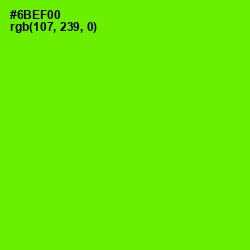 #6BEF00 - Bright Green Color Image