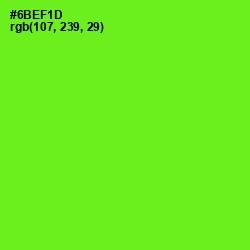 #6BEF1D - Bright Green Color Image
