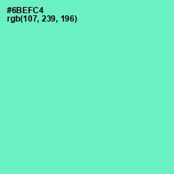 #6BEFC4 - Aquamarine Color Image