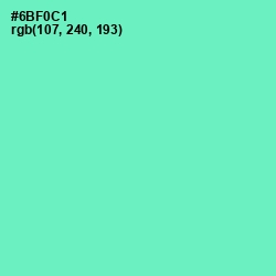 #6BF0C1 - Aquamarine Color Image