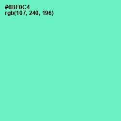 #6BF0C4 - Aquamarine Color Image