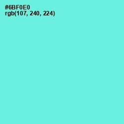 #6BF0E0 - Turquoise Blue Color Image