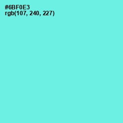 #6BF0E3 - Turquoise Blue Color Image