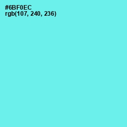 #6BF0EC - Turquoise Blue Color Image