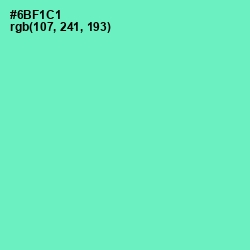#6BF1C1 - Aquamarine Color Image
