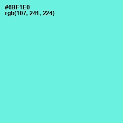 #6BF1E0 - Turquoise Blue Color Image