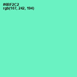 #6BF2C2 - Aquamarine Color Image