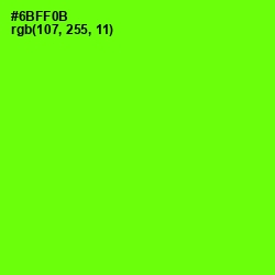 #6BFF0B - Bright Green Color Image