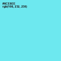 #6CE8EE - Turquoise Blue Color Image