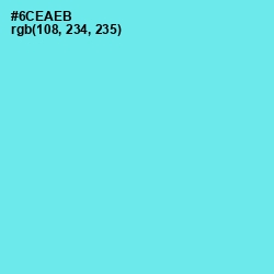 #6CEAEB - Turquoise Blue Color Image