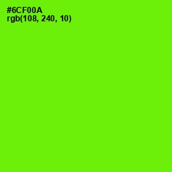 #6CF00A - Bright Green Color Image