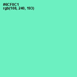 #6CF0C1 - Aquamarine Color Image